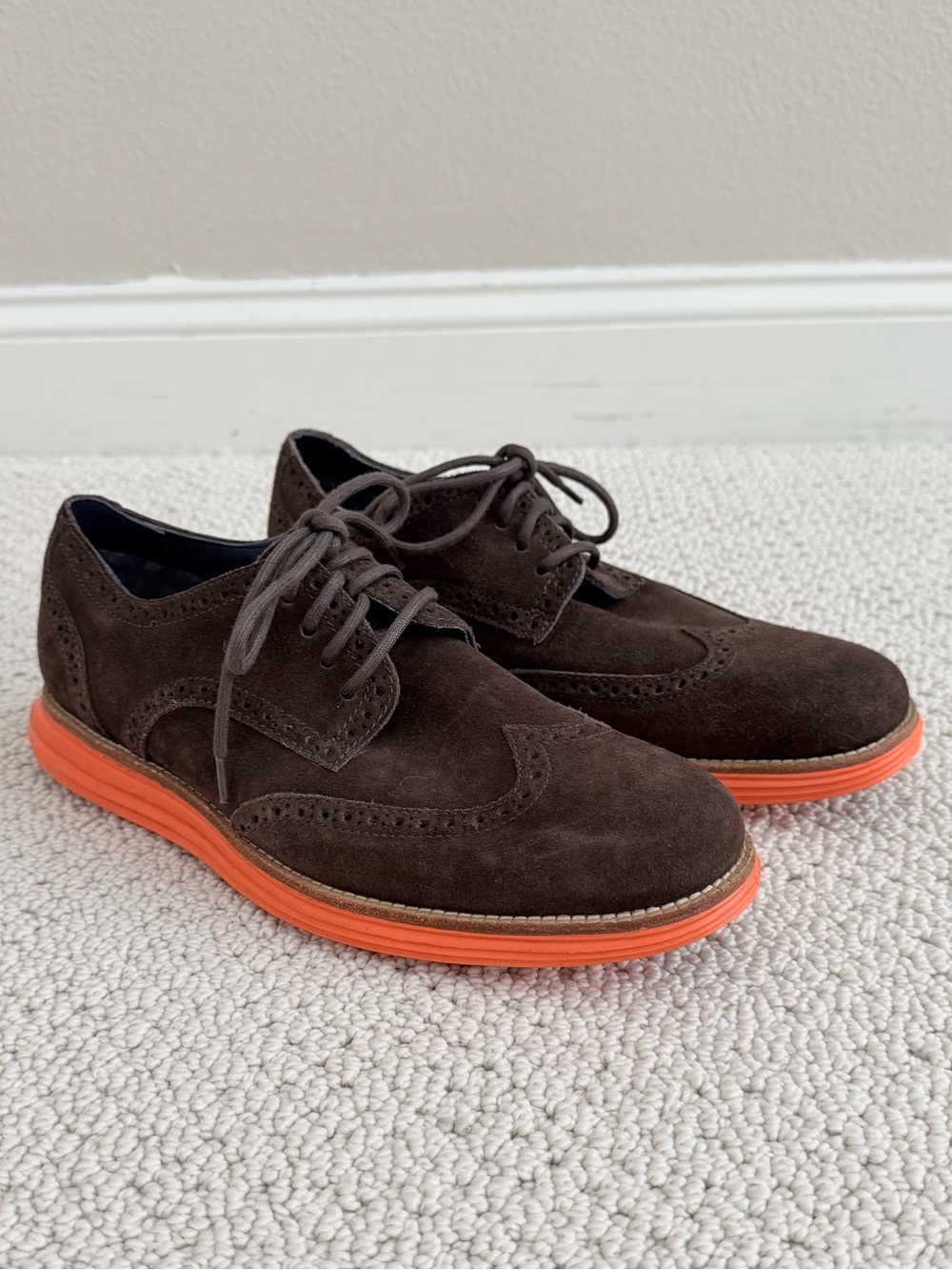 Cole Haan Lunargrand Brown Suede Oxfords